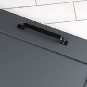 128mm Matt Black Cabinet Handle Dark Strap Cupboard Door Drawer Pull Kitchen Wardrobe Furniture Replacement