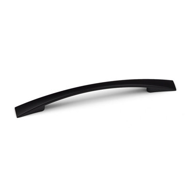 128mm Matt Black Cabinet Handle Slim Bow Cupboard Door Drawer Pull Dark ...
