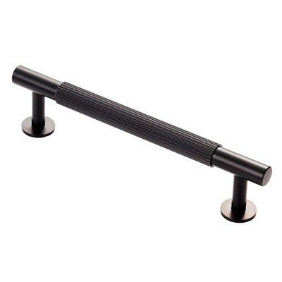 128mm Matt Black Reeded Handle