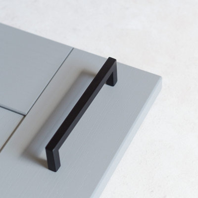 128mm Matt Black Square Frame Handle