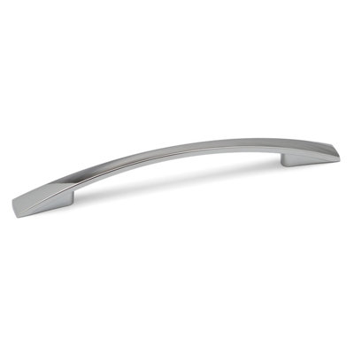 128mm Polished Chrome Cabinet Handle Grey Slim Bow Kitchen Cupboard Door Drawer Pull Bedroom Bathroom Wardrobe Furniture