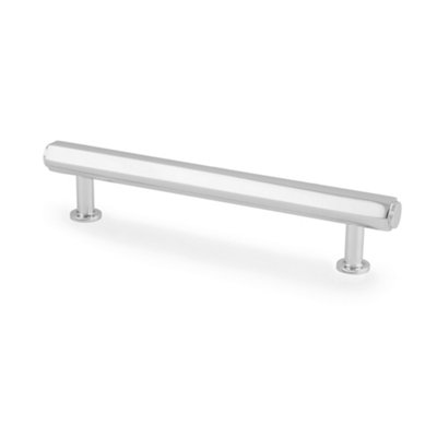 128mm Polished Chrome Hexagon Cabinet Handle Silver Kitchen Cupboard Door Drawer Pull Handle Wardrobe Furniture Replacement