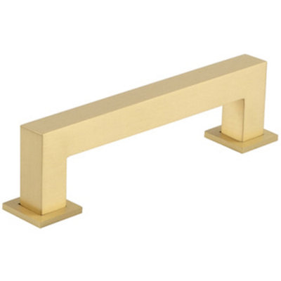 128mm Satin Brass Cabinet Handle for Modern Interiors - Kitchen Drawer Pull Handle