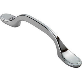 128mm Shaker Style Cabinet Pull Handle 76mm Fixing Centres Polished Chrome