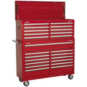 1290 x 465 x 1495mm 23 Drawer Combination Tool Chest - RED Mobile Storage Case