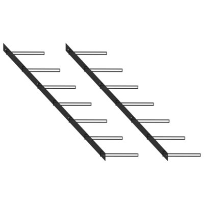 Berkfield Wall-Mounted Wine Racks For 14 Bottles 2 Pcs Black Metal