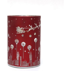 12cm Christmas Decorated Vase Led Red Glass Vase / Deer