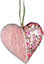 12cm Heart Baby Pink - Christmas Hanging Decoration