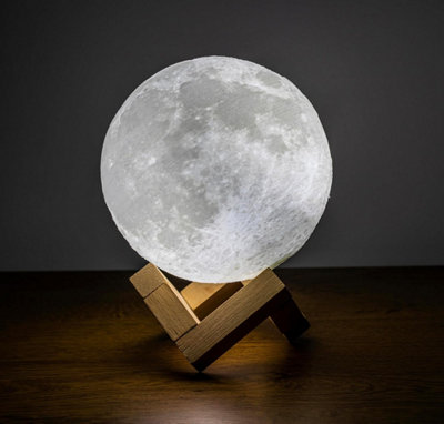 12cm Moon Lamp - Touch Control, Adjustable Brightness & Colour Changing from White to Yellow, Mood Lighting for Bedroom - Medium