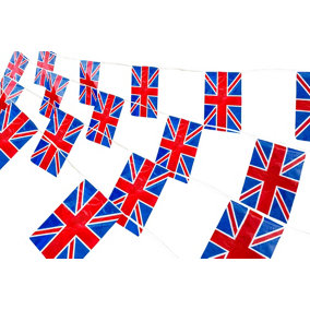12ft/3.6m Great Britain Union Jack Bunting Garland Banner with 11 Flags