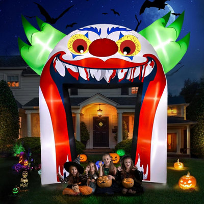 12FT Halloween Inflatables Clown Archway Outdoor Decorations, Giant ...