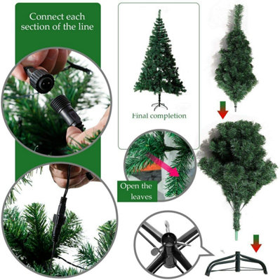 12FT Prelit Green Alaskan Pine Christmas Tree Warm White LEDs