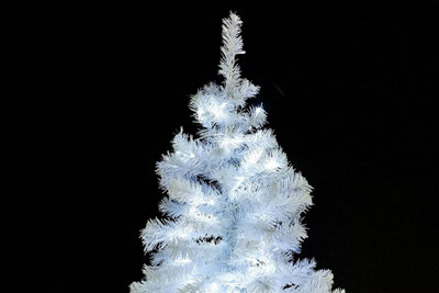 12FT Prelit White Alaskan Pine Christmas Tree Cool White LEDs - 8