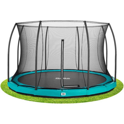 12ft Salta Green Comfort Edition InGround Round Trampoline with Enclosure
