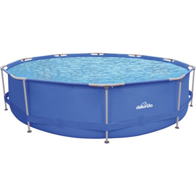 12ft Steel Frame Garden Swimming Pool & Filter Pump - 76cm Deep Kids Paddling