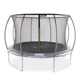 12ft trampoline with inner safety net for optimal safety -  Diam.370 cm - Saturne Inner - Grey