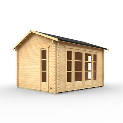 12ft x 10ft (3550mm x 2950mm) Horsforth "The Wyoming" 44mm Log Cabin With 4 Windows