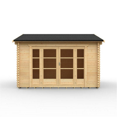 12ft x 10ft (3550mm x 2950mm) Horsforth "The Wyoming" 44mm Log Cabin With 4 Windows