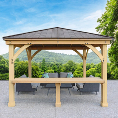 12ft x 12ft (3.7m x 3.7m) Meridian Gazebo with Wooden Bar Counter