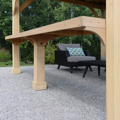 12ft x 12ft (3.7m x 3.7m) Meridian Gazebo with Wooden Bar Counter - 3