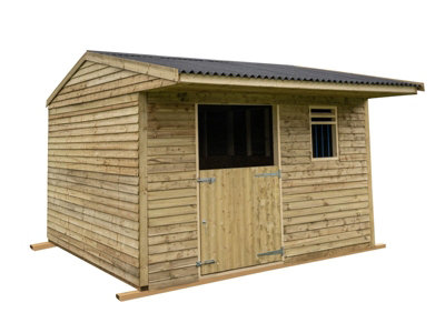 12ft x 12ft Mobile animal field shelter with overhang V.3