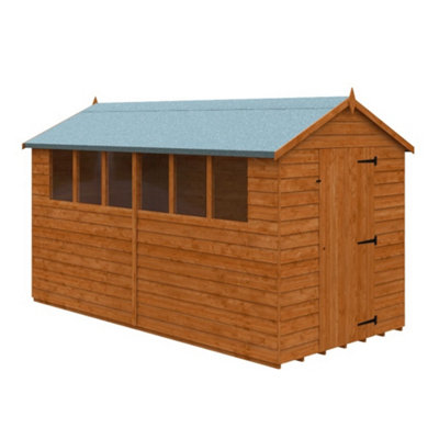 12ft x 6ft (3550mm x 1750mm) Horsforth Overlap Apex Shed with 6 Windows (12mm Tongue and Groove Floor and Roof)