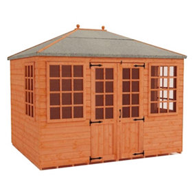 12ft x 8ft (2.35m x 3.55m) Wooden Blue Bell Tongue and Groove APEX Summerhouse (12mm T&G Floor + Roof) (12 x 8) (12x8)