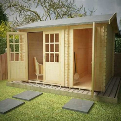 12ft x 8ft (3.65m x 2.43m) Storage 44mm Wooden Log Cabin (19mm Tongue and Groove Floor and Roof) (12 x 8) (12x8) - 5