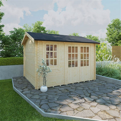 12ft x 8ft (3550mm x 2350mm) Horsforth "The Tallahassee" 28mm Log Cabin With 1 Window - 3