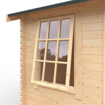 12ft x 8ft (3550mm x 2350mm) Horsforth "The Tallahassee" 28mm Log Cabin With 1 Window - 6