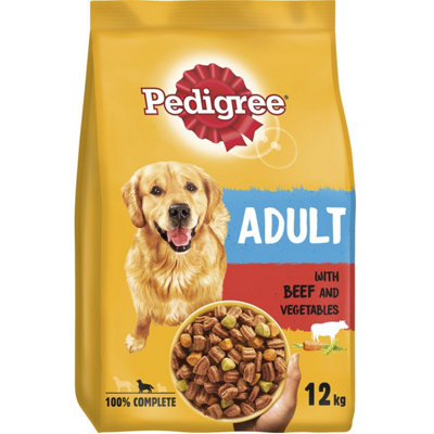 12kg Pedigree Adult Complete Dry Dog Food Beef & Vegetables Dog