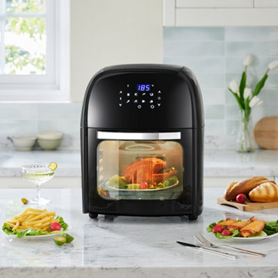 12L Air Fryer with Rotisserie Basket in Black