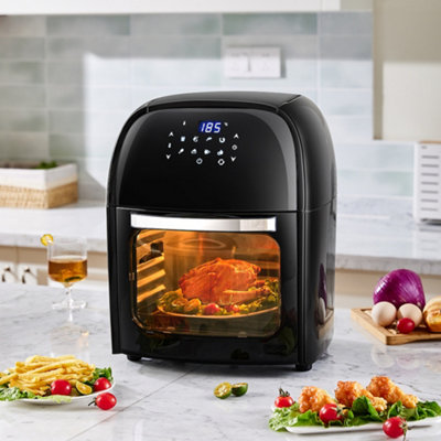 12L Air Fryer with Rotisserie Basket in Black