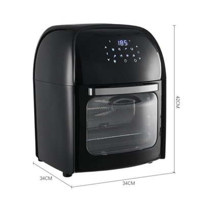 12L Air Fryer with Rotisserie Basket in Black - 7