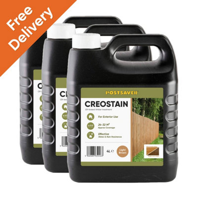 12L Creostain Fence Stain & Shed Paint (Light Brown) - Creosote/Creocoat Substitute - Oil Based Wood Treatment (Free Delivery)