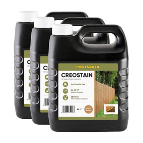 12L Creostain Fence Stain & Shed Paint (Light Brown) - Creosote / Creocote Substitute - Oil Based Wood Treatment (Free Delivery)