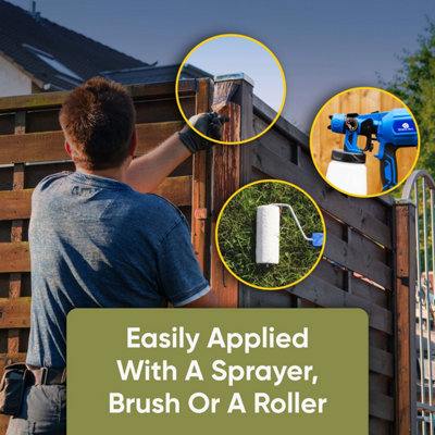 12L Creostain Fence Stain & Sprayer (Light Brown) - Creosote / Creocote Substitute - Oil Based Wood Treatment (Free Delivery) - 8