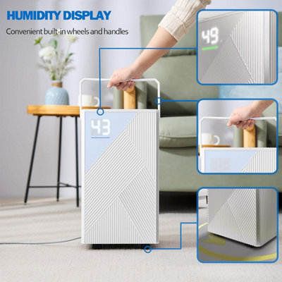 12L Day Dehumidifier with Automatic Humidity Sensor & Display 24 Hour Timer
