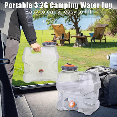 12L Water Container Clear Gray Emergency Water Storage with Spigot ...