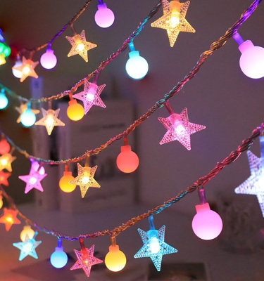 12M 100L Stars and Beads Colorful Light Solar LED Decoration Night Light