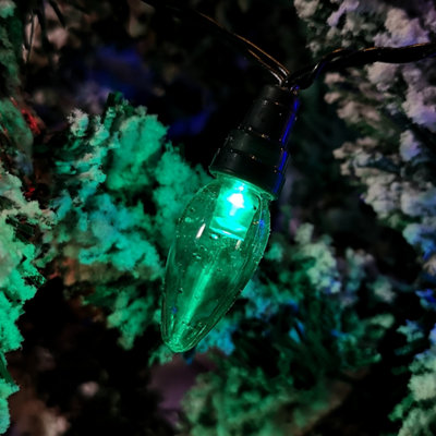 12m 120 LED Large Festoon Bulb Christmas String Lights in Multi-Coloured