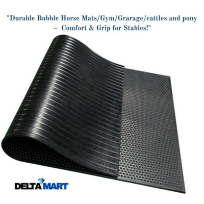 12mm Bubble Rubber Stable Mats  6ft x 4ft Durable Non Slip Flooring for Stables, Gyms, Kennels, and Workshops