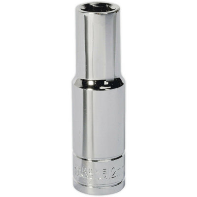 12mm Chrome Plated Deep Drive Socket for 1/2" Square Drive - Premium Carbon Steel Tool