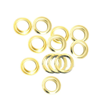 12mm Eyelets with Washers, Gold - 100pcs