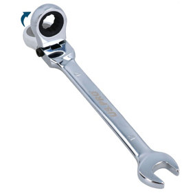 12mm Flexible Headed Ratchet Combination Spanner Wrench with Integrated Lock