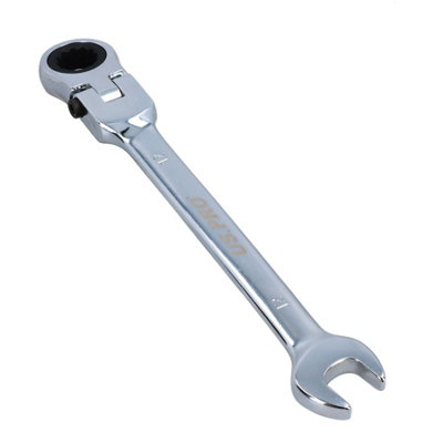 12mm Flexible Headed Ratchet Combination Spanner Wrench with Integrated Lock - 3