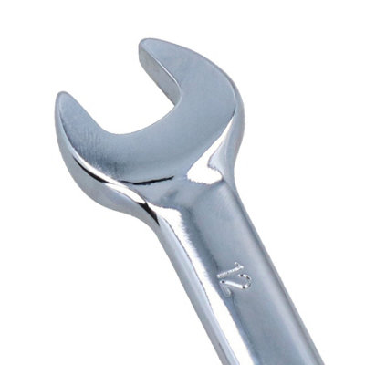 12mm Flexible Headed Ratchet Combination Spanner Wrench with Integrated Lock - 4