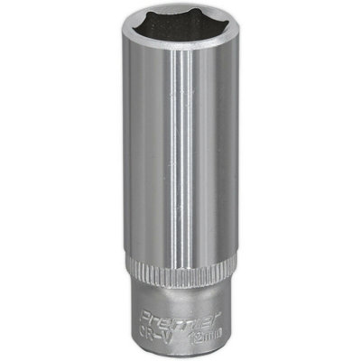 12mm Forged Steel Deep Drive Socket - Durable Chrome Vanadium for Professionals