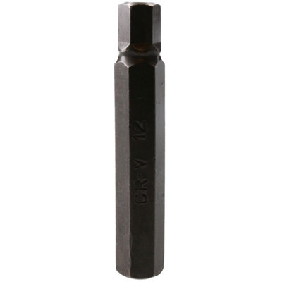 12mm Hex Allen Key Bit 75mm Length 10mm Shank Chrome Vanadium Hardened Tip | DIY at B&Q