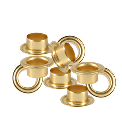 12mm Long Barrell Eyelets with Washers, Gold, 100pcs
